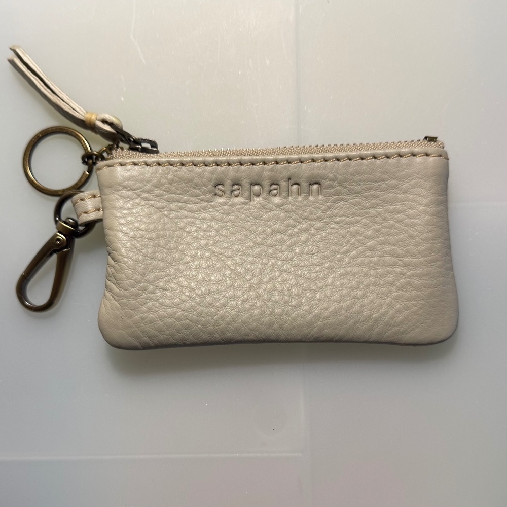 SAPAHN MILDRED CARD CASE WITH KEY RING IN SMOKE